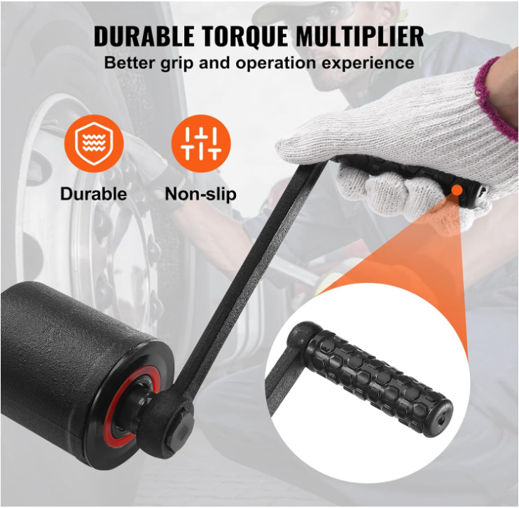 Multiplicador de Par 1″ para tuercas, 6,800N.m, Set con 4 Enchufes