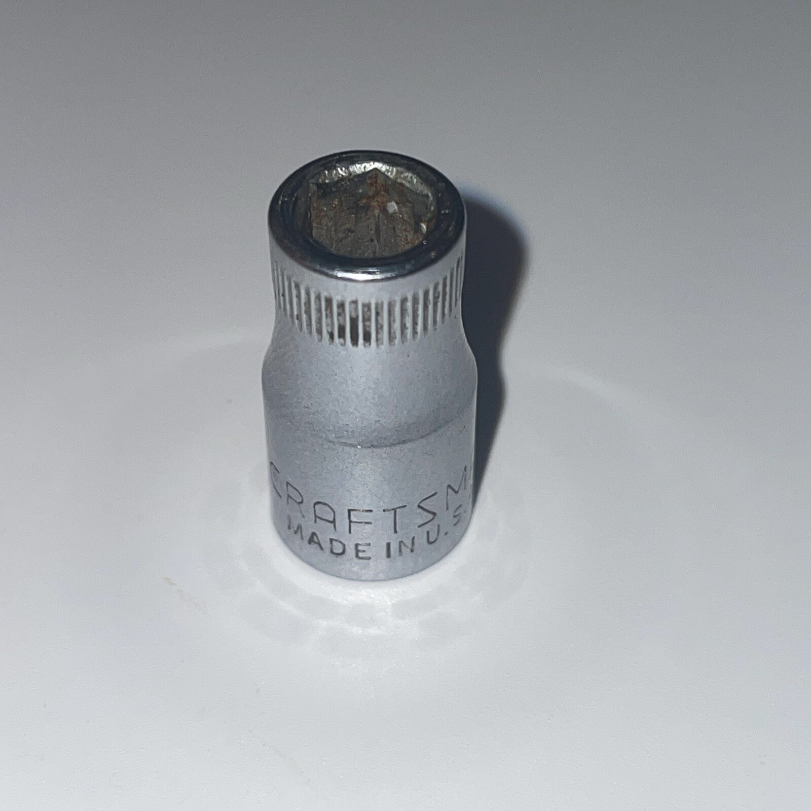 Vintage Craftsman USA 6mm 6 Point 1/4″ Drive Shallow Socket 43502, -VV- Series