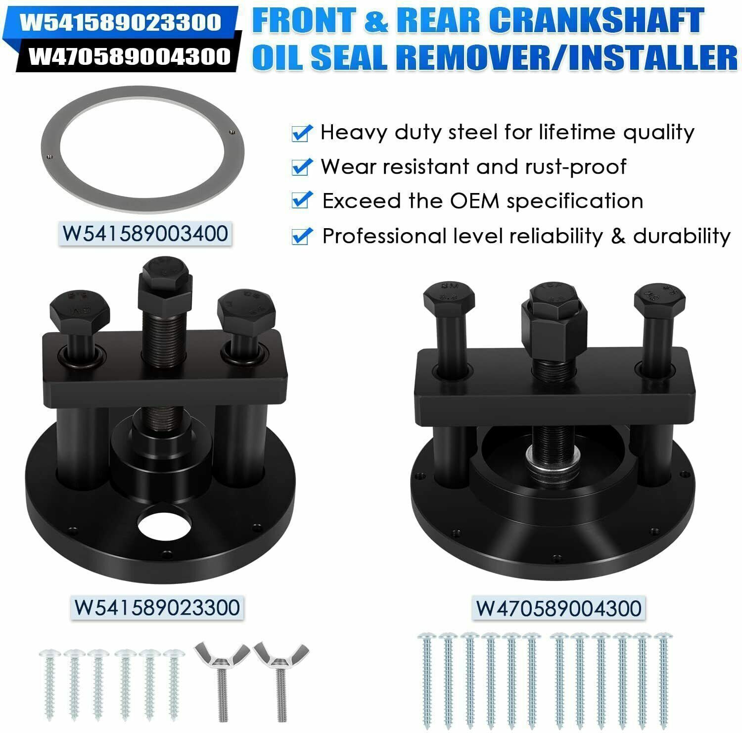 For Detroit DD13 DD15 Front & Rear Crankshaft Oil Seal Remove Install Tools Kit
