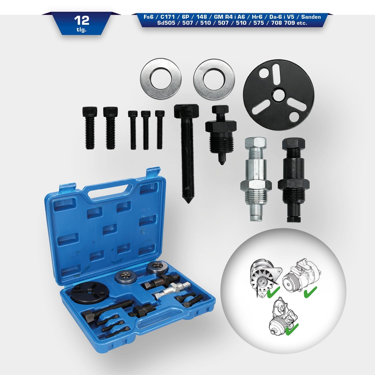 BT611000 Pulley Puller Set | 12pc Powered by KS TOOLS