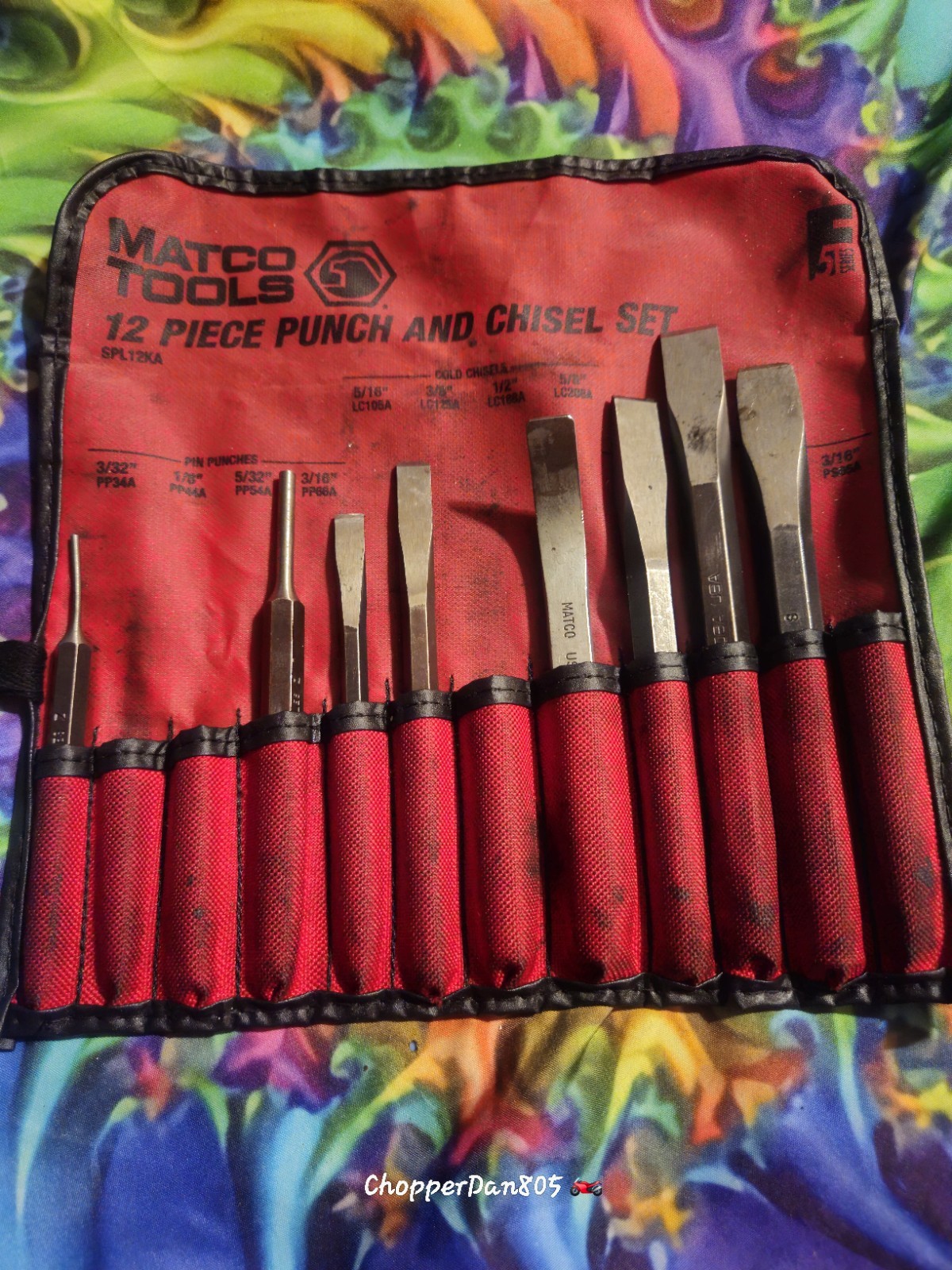 Matco Tools SPL12KA Punch And Chisel Set – Partial 8 Piece Lot With Pouch USA