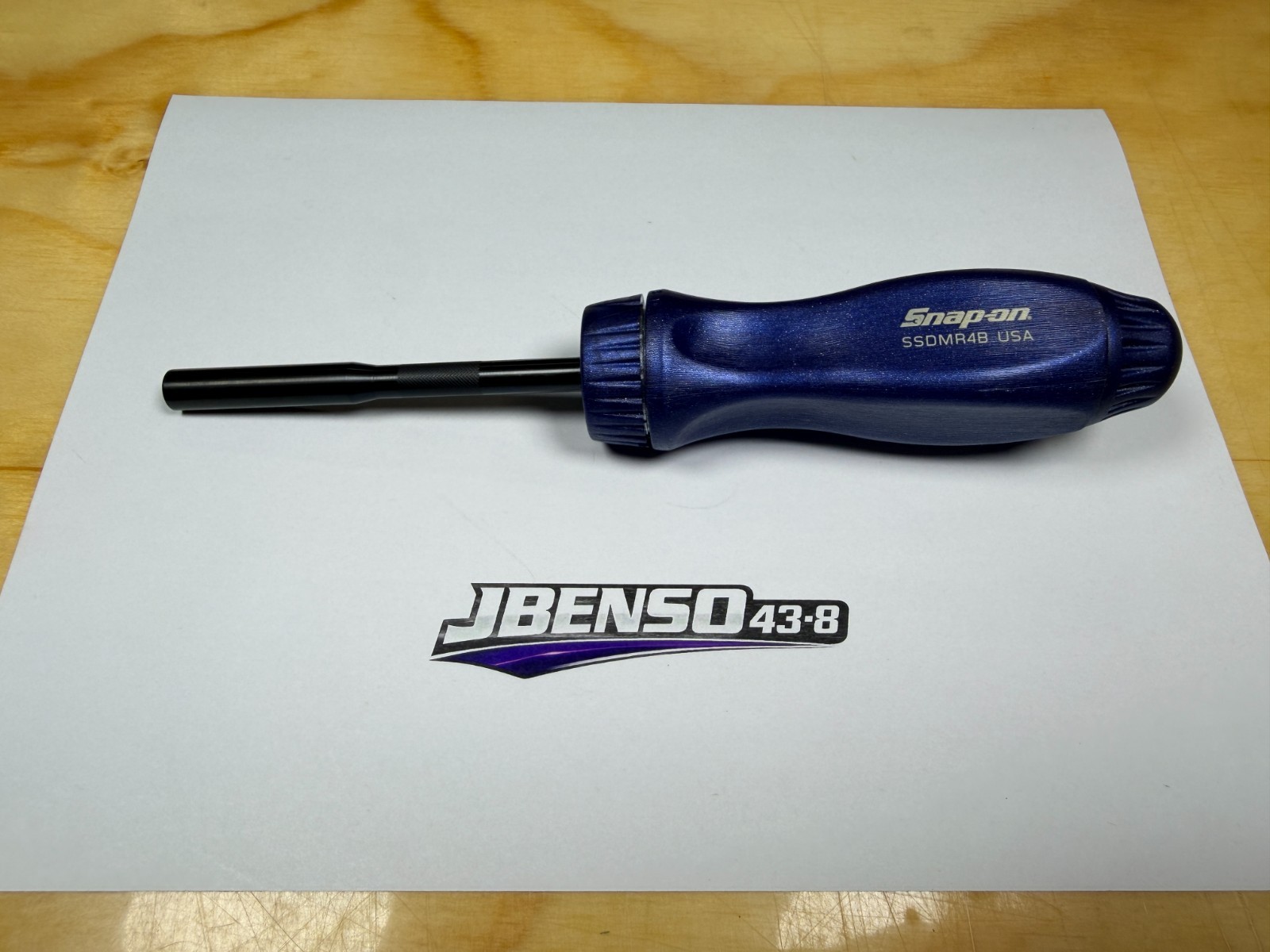 Snap-on Tools USA NEW POWER BLUE Ratcheting Screwdriver w/ Black Shaft SSDMR4BMB
