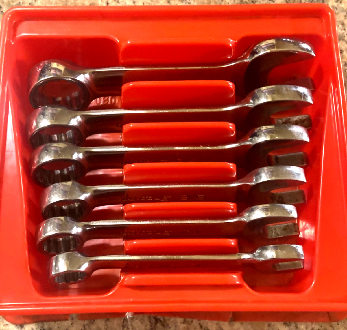 Snap On Combination Wrench 12PT flank drive short 7/16-3/4″ 6PC SAE set OXI 6 pc