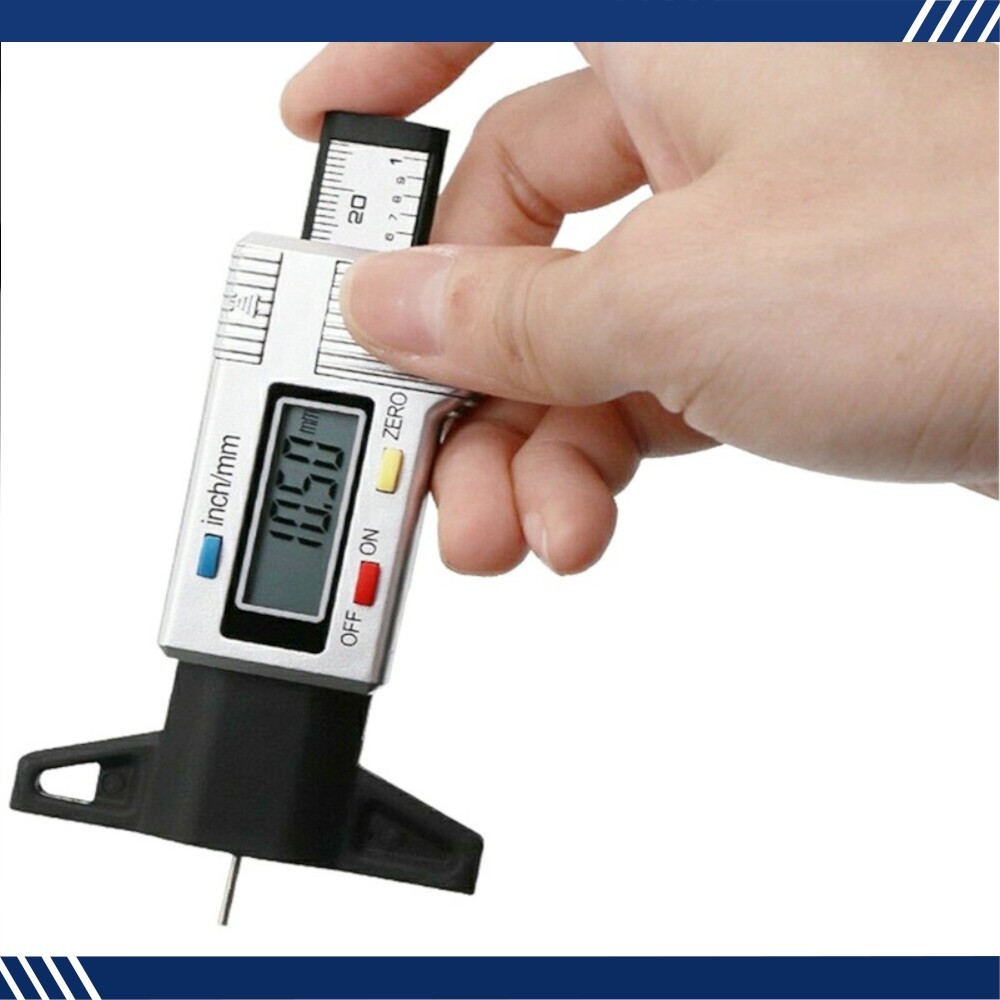 Digital Tyre Depth Gauge Tread Checker LCD Mini Tool For Motorbike Car Van Bike