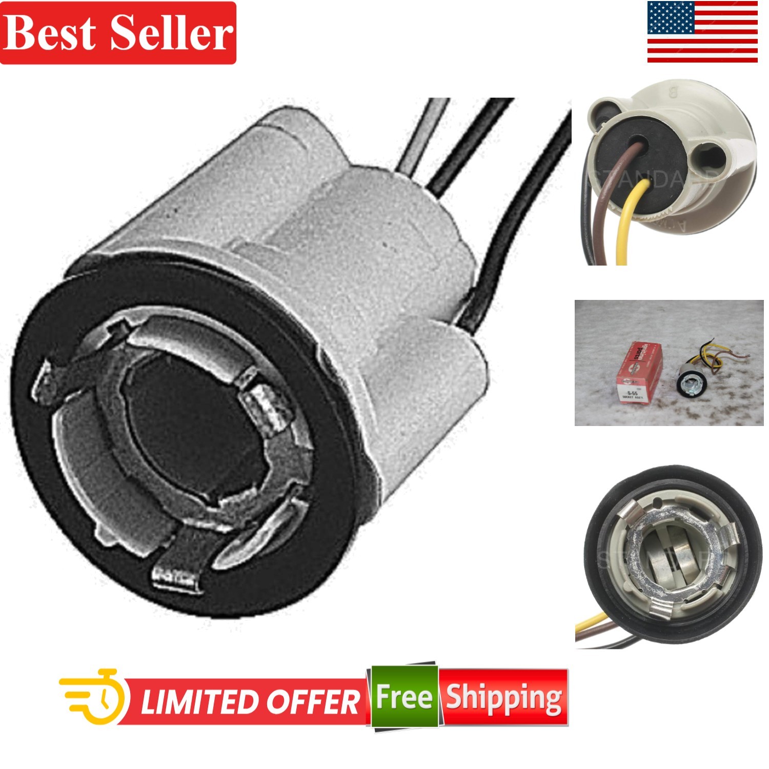 Socket Machined Exterior 3.25×2.25×1.63 Inches