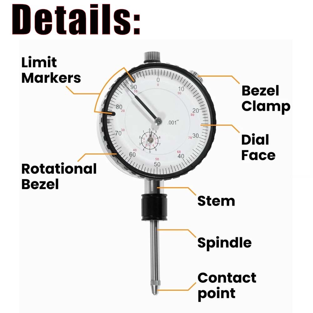 6434 Dial Indicator Cylinder Sleeve Height Counterbore Gauge for Central Tools