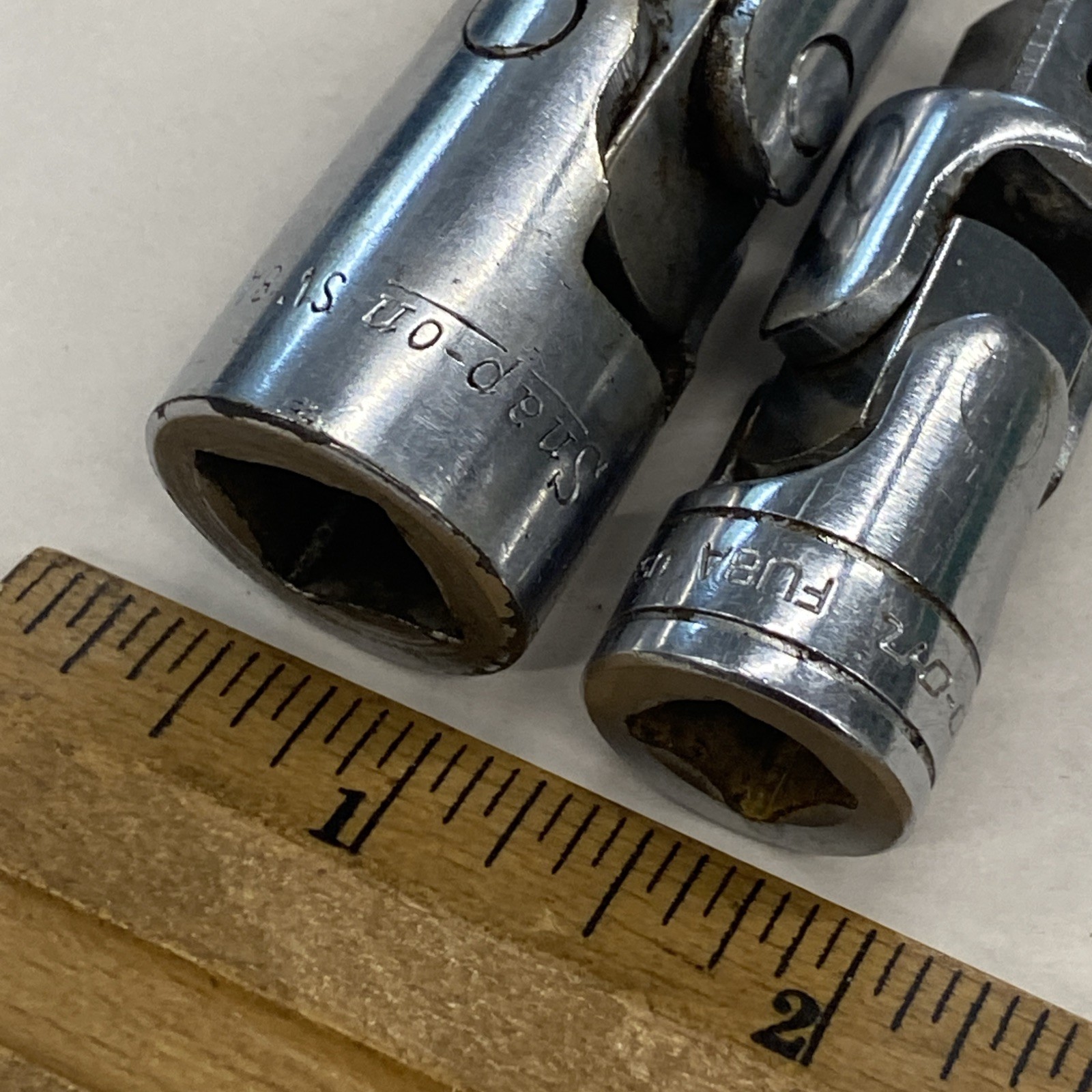 2 Snap-on Universal Flex Socket Adapters (S-8) 1/2″ Drive & (FU8A) 3/8 Dr. M0814