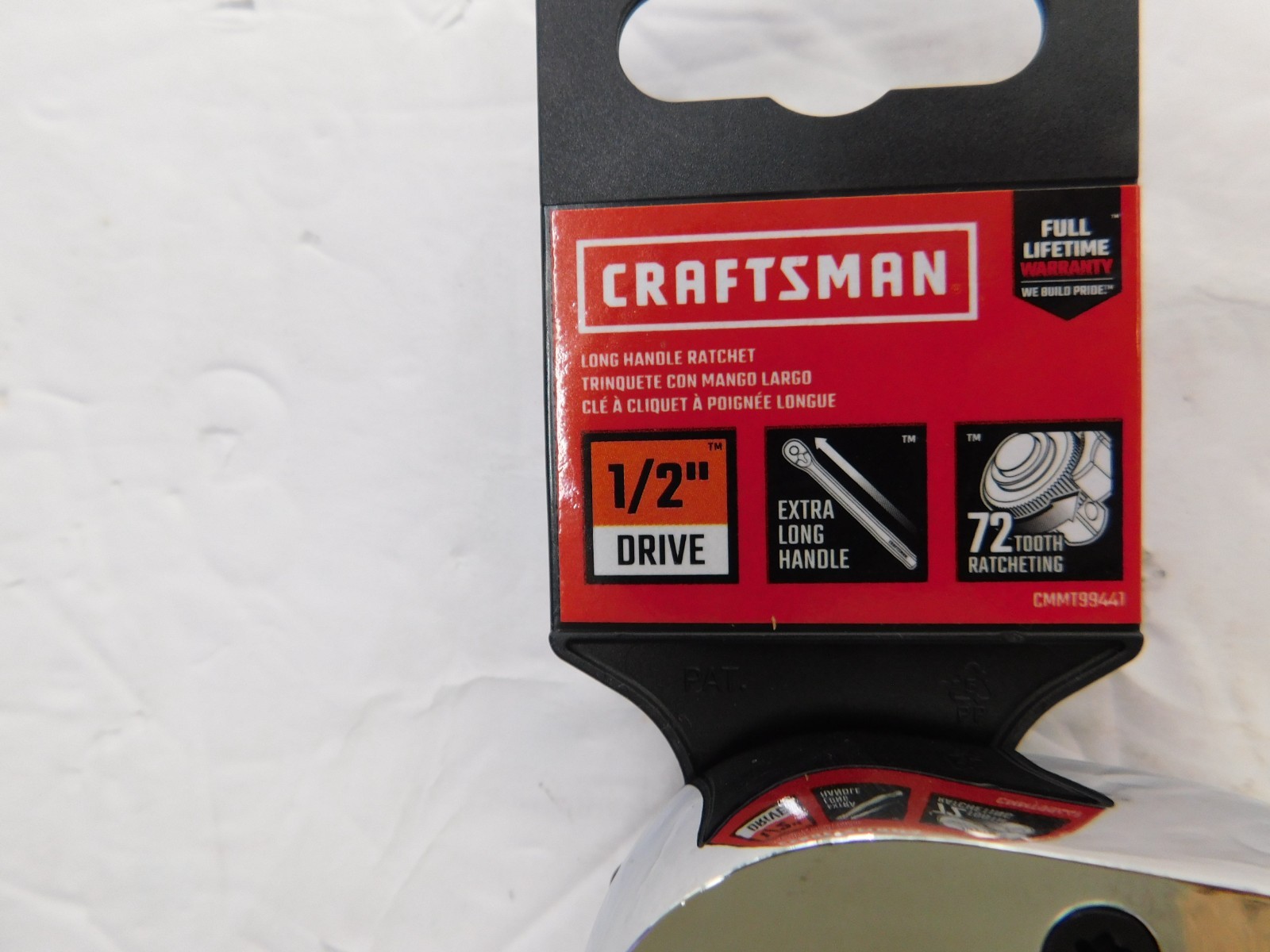 RATCHET Craftsman 1/2 Inch Drive 72 Tooth Long-Handle Ratchet CMMT99441 *NEW*
