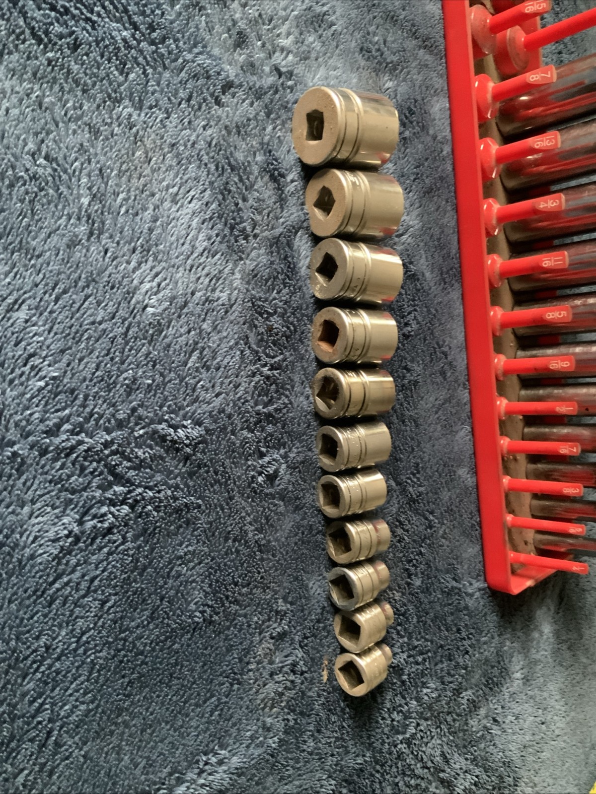 Snap On 3/8” Drive Deep And Shallow Socket Set, Sae, 6pt…..see Pics For Sizes….