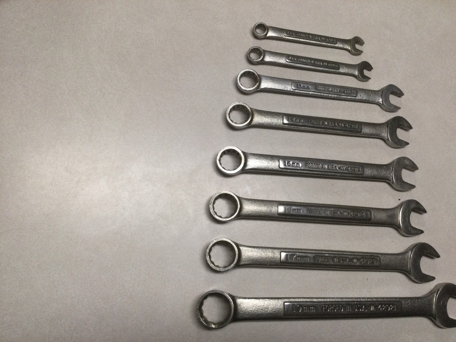 9 – Vintage Craftsman Open/Box End 12 Point Metric Wrenches 8mm-21mm Made USA