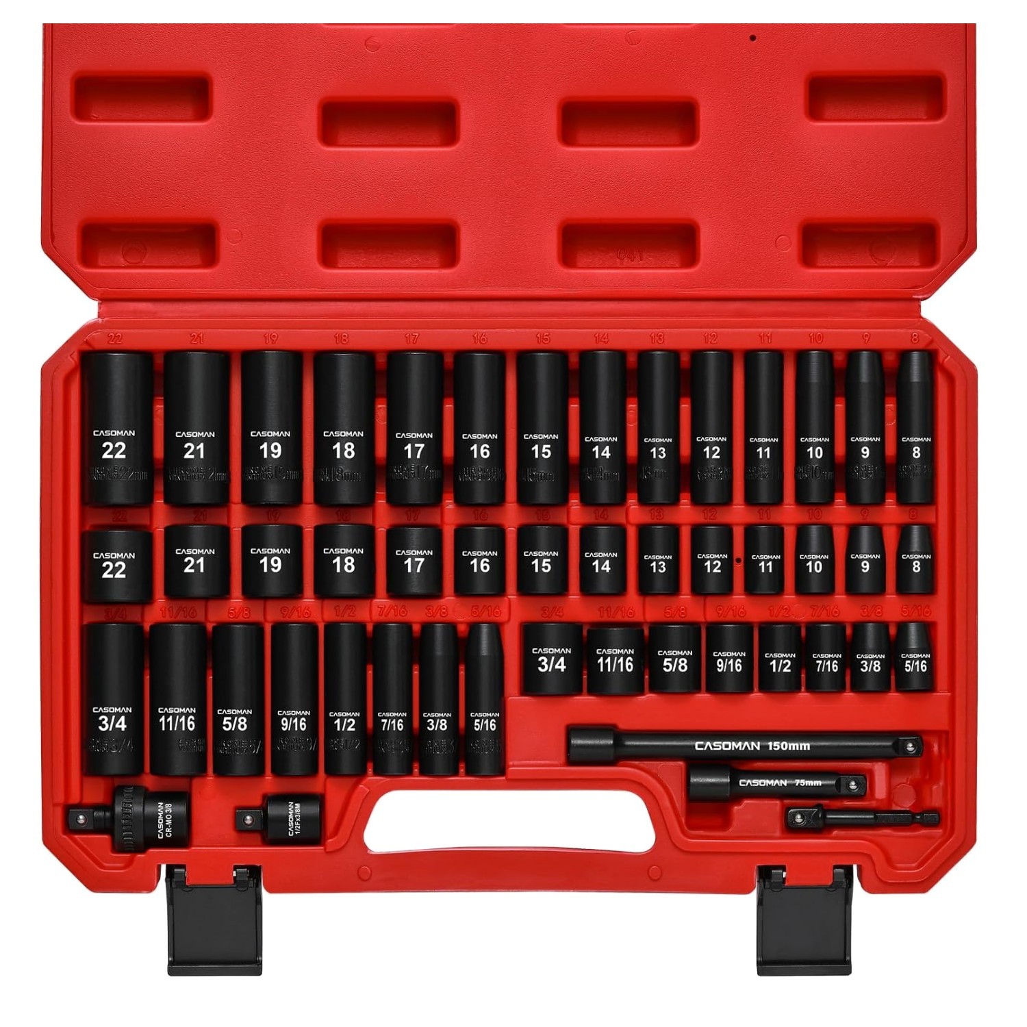 Comprehensive 3/8″ Drive Socket Set, 49-Piece | Corrosion-Resistant Finish