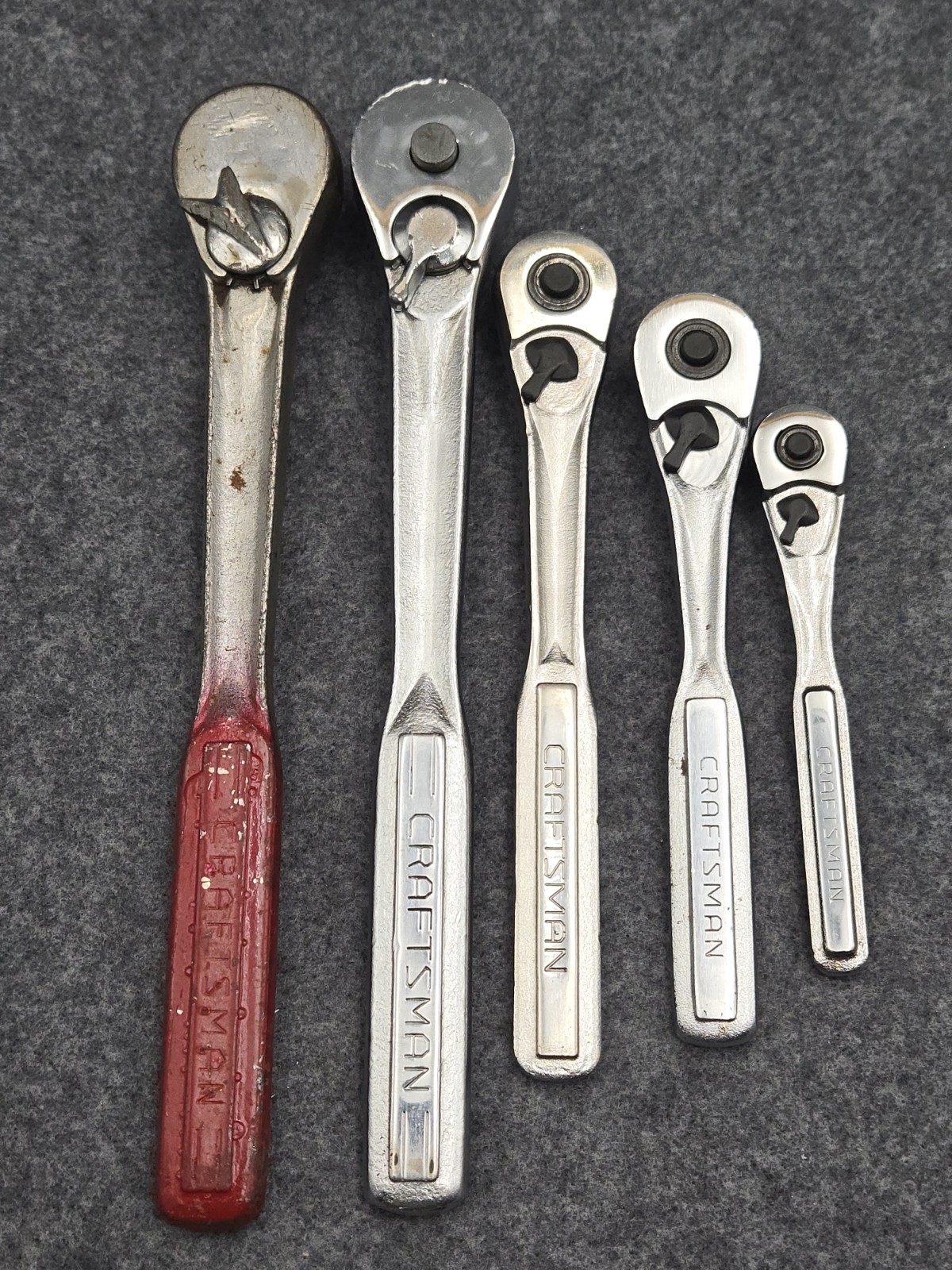 Craftsman USA Ratchets 1/4″, 3/8″, 1/2″ Drive Lot of 5