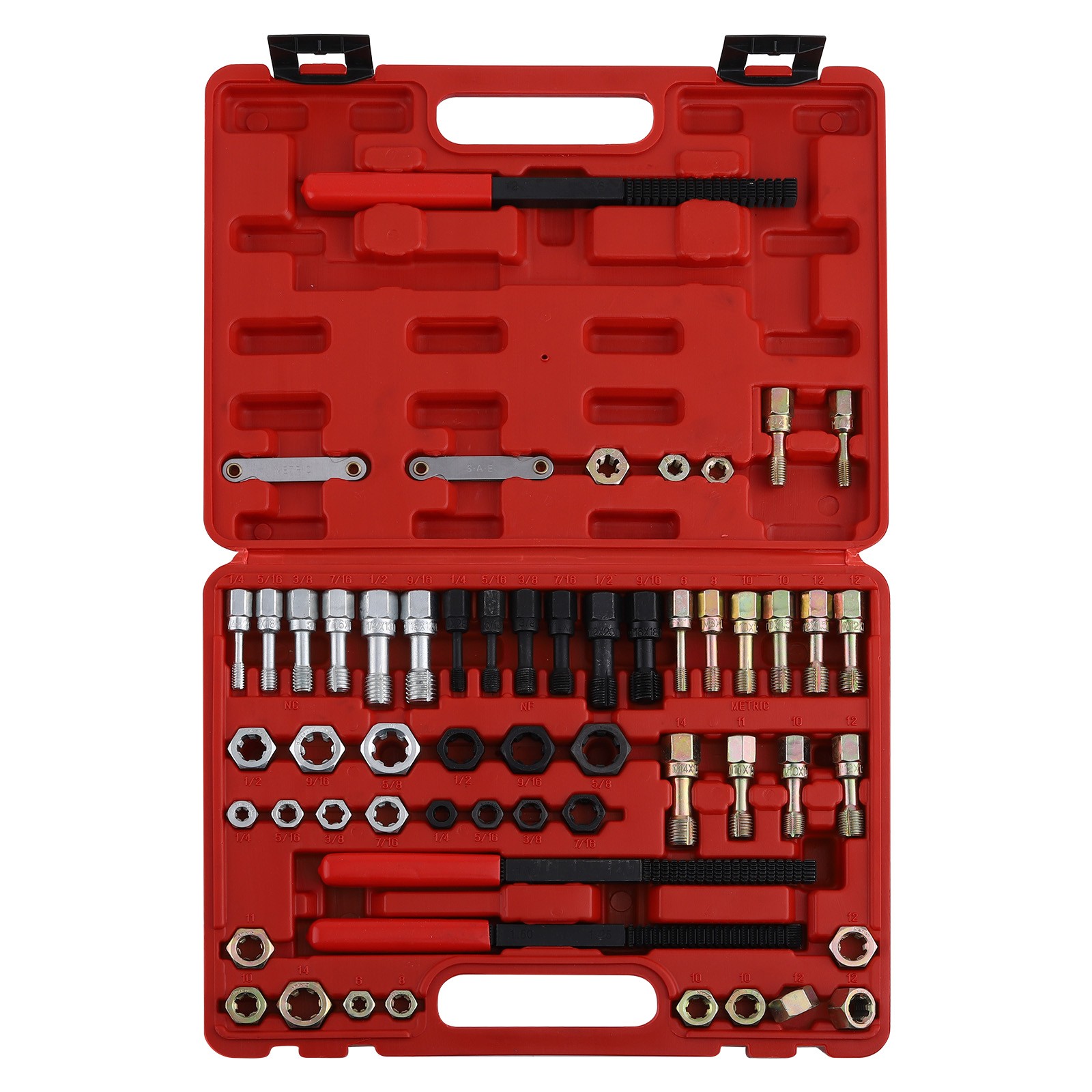 56x Thread Restorer Kit, Rethread Repair Tools UNC UNF & MetricThread Chaser Set
