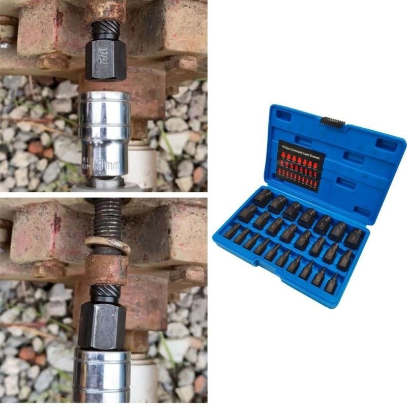Screw Extractor Kit for Removing Broken Screws, Bolts, Studs, Fittings,Easy Out