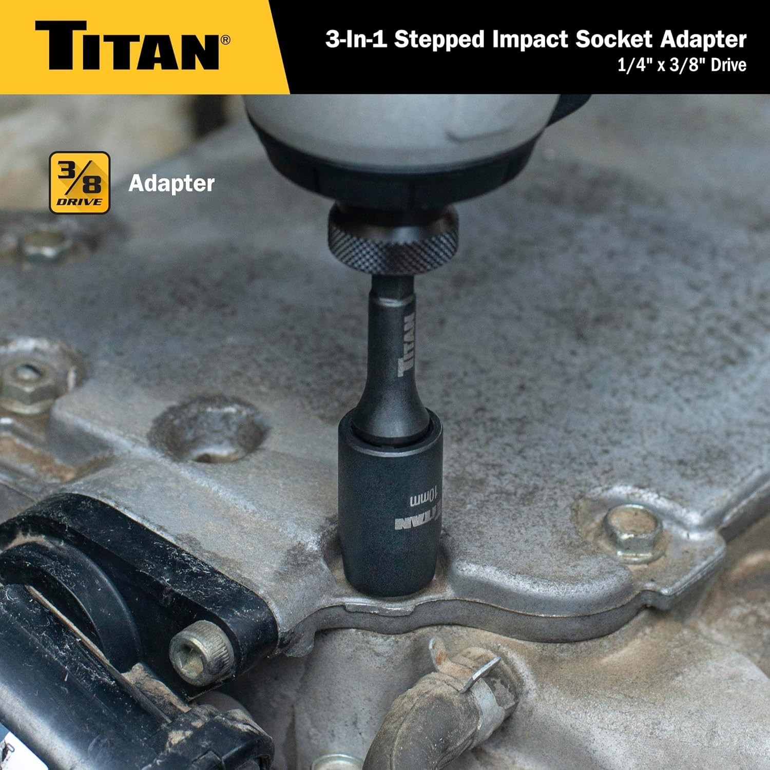 Titan Tools 49004 Dual Drive 1/4 and 3/8 Inch Impact Socket Adapter