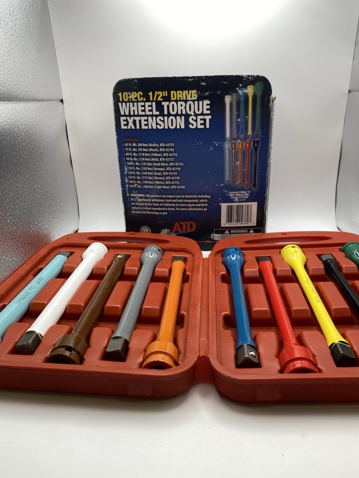 NEW ATD 4380 – 10 Pc. 1/2in. Dr. Wheel Torque Extension Set