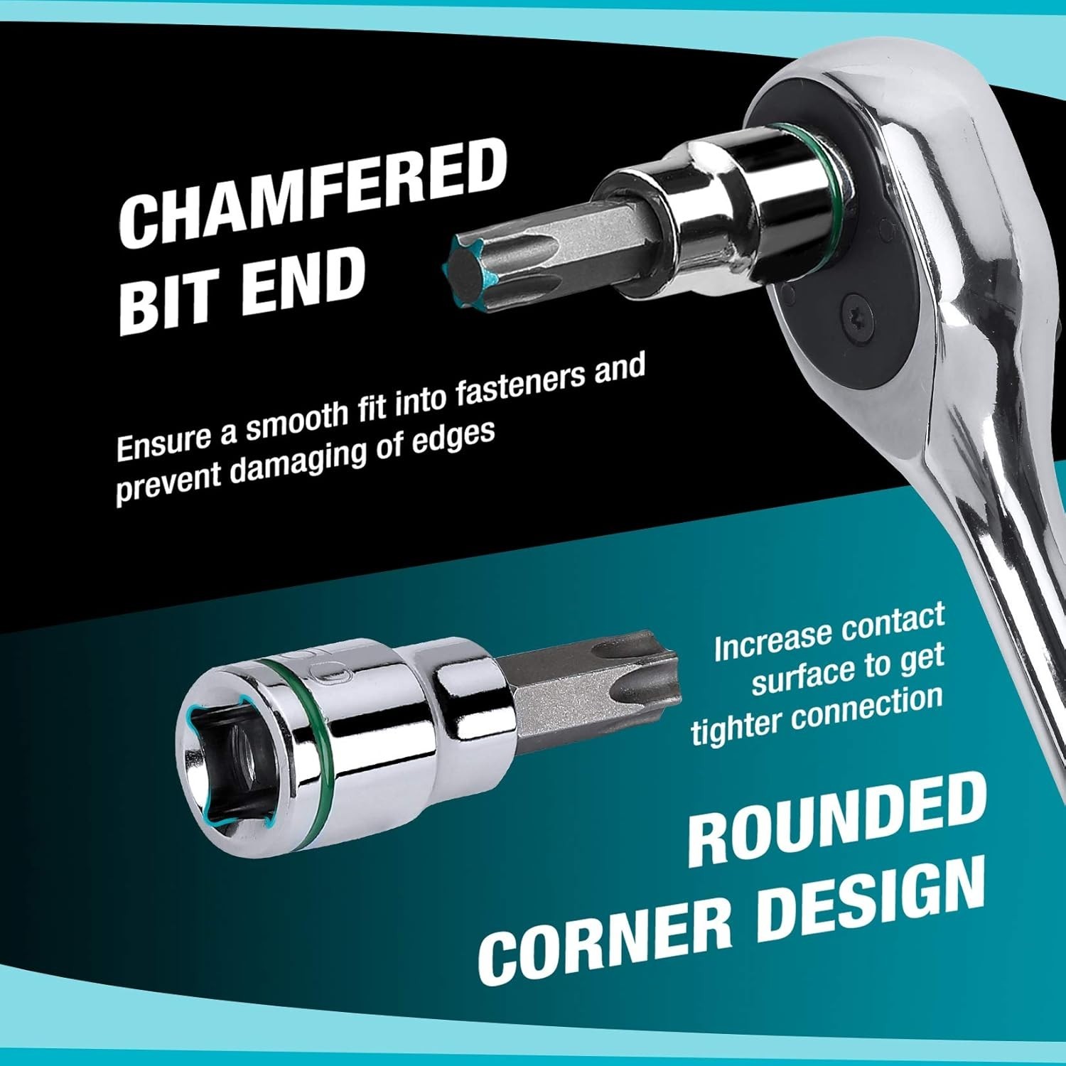 Durable Chrome Plated 3/8» Drive Torx & Hex Socket Set – 21-Piece Kit