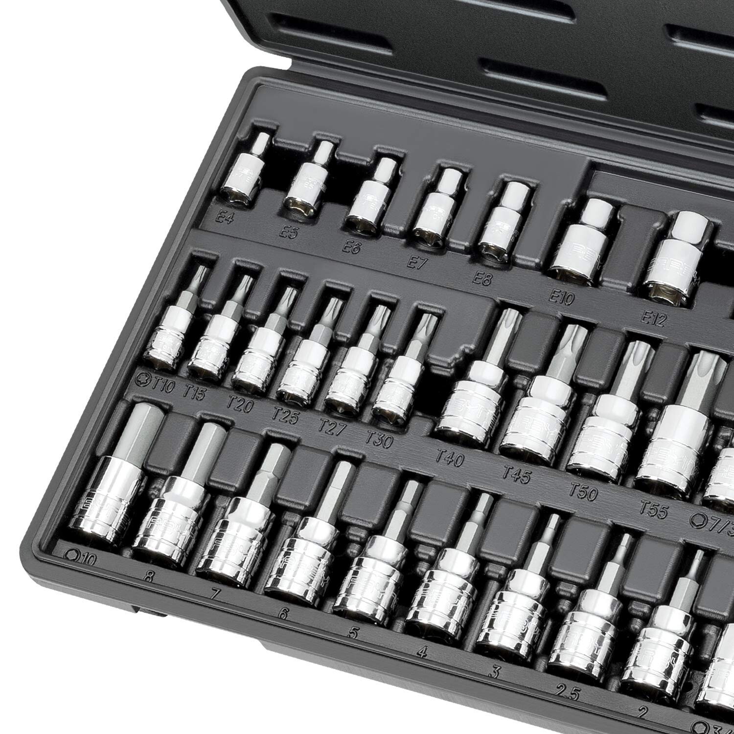 CARBYNE 36 Piece Hex, Torx Bit Socket & E-Torx Socket Set, S2 Steel | 1/4″, 3…