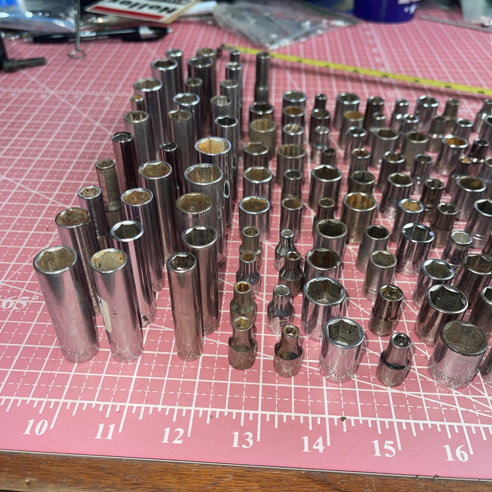 Sears Craftsman USA 150 Piece 1/4” Drive Metric SAE Socket Lot Deep 1/4 6 12 Pt