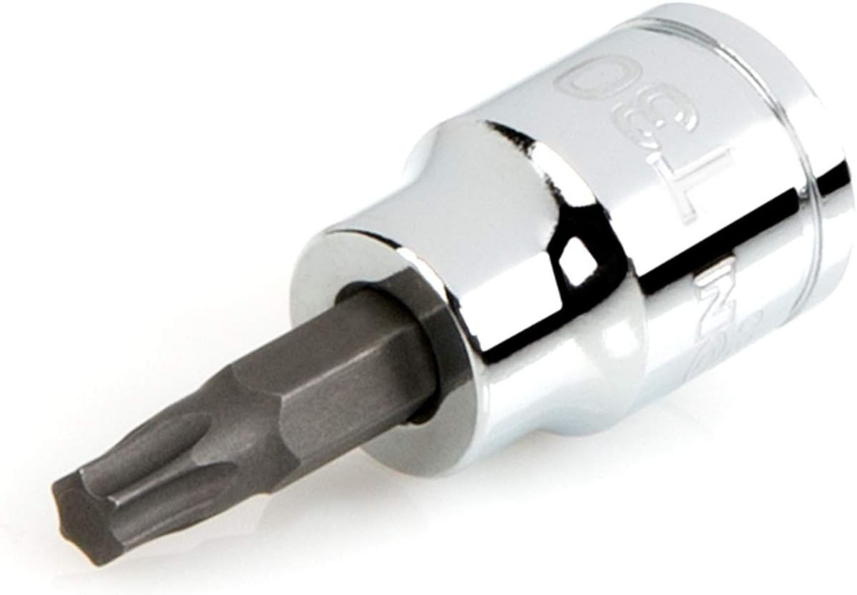 Polished 3/8 Inch Drive T30 Torx Socket – Heavy Duty, Permanent Press-Fit Design
