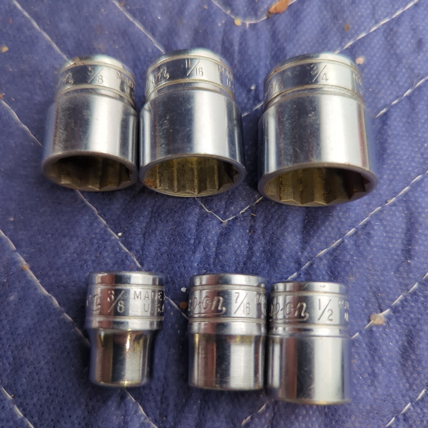 Lot Of 6 Snap-on 12 Point Sockets F-121, F-141, F-161, F-201, F-221, F-241