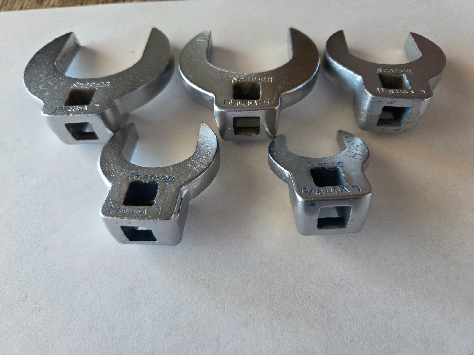 Snap-On Tools Open End Crowfoot Wrench 3/8″ Dr. 1-1/2 1-3/8 1-1/8 1-1/16 13/16″