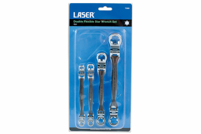 Laser 7260 4 Piece Double Flexible Star Wrench Set