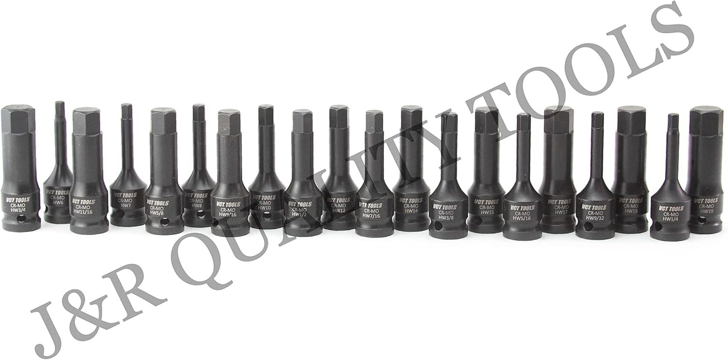 1/2″ Drive Master Impact Hex Bit Set, 20 Piece Hex Driver Socket Set, Allen Bit