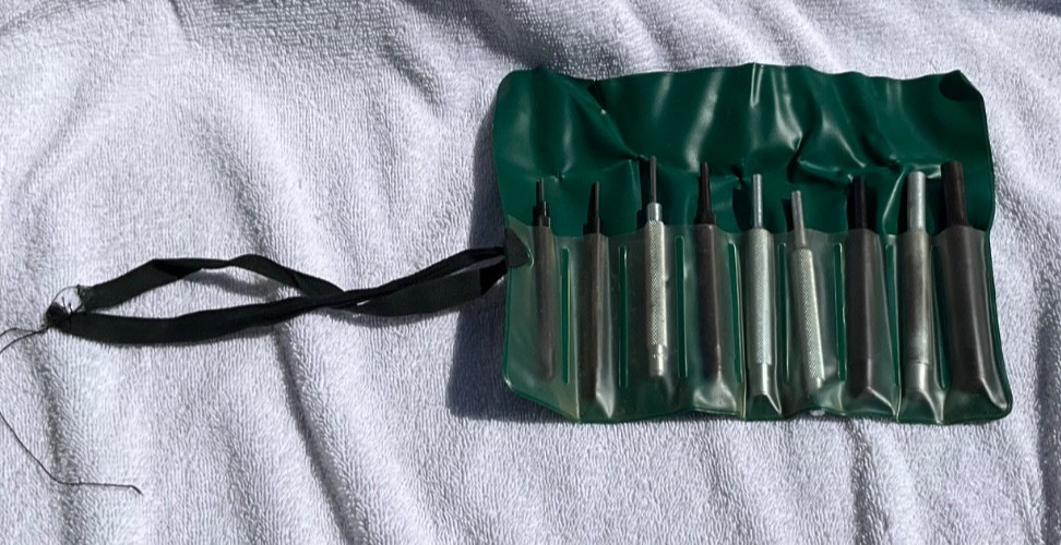 Machinery Products Co 9 Piece Pin Punch Set 4″ OAL Made in USA
