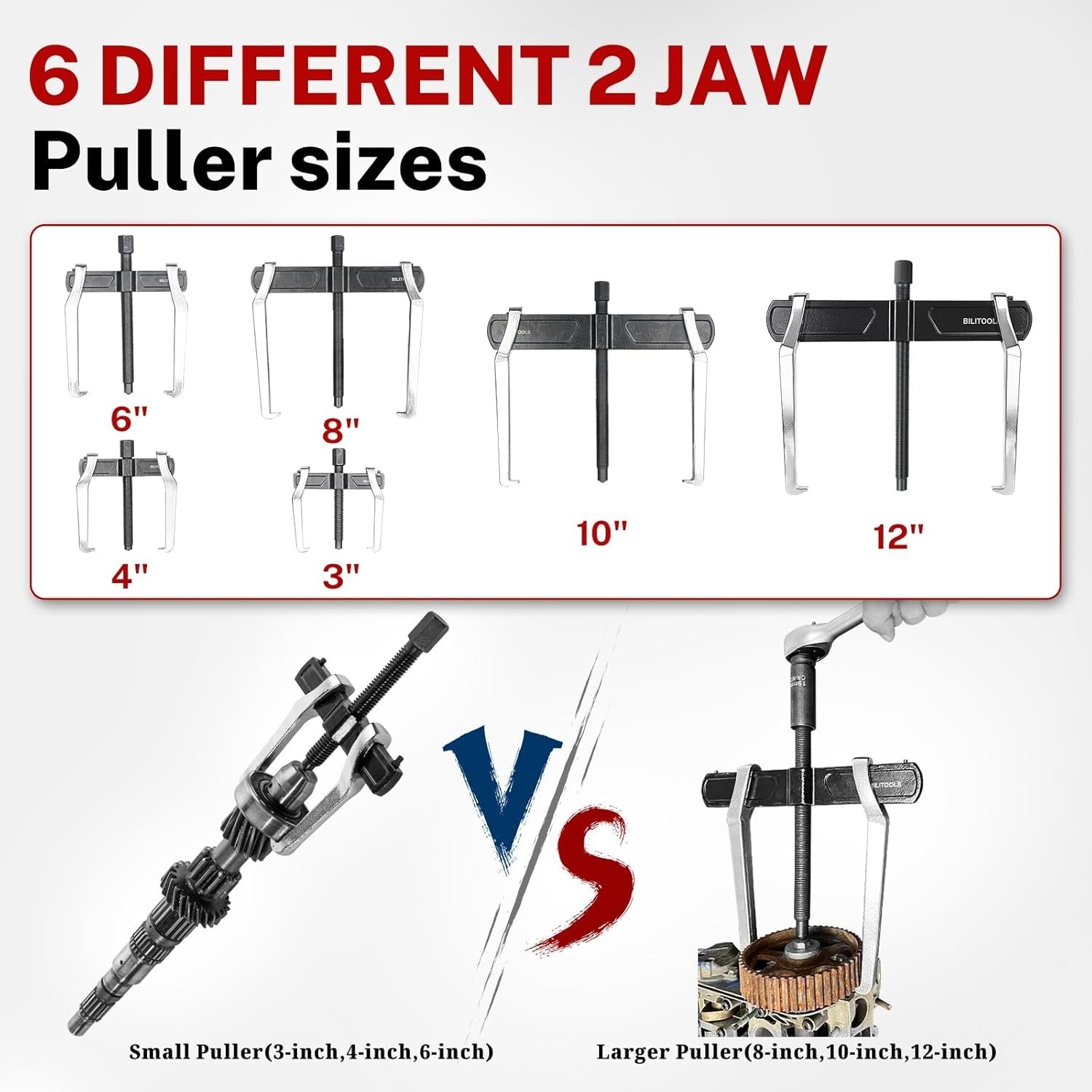 10″ 2 Jaw Gear Puller, Bearing & Pulley Removal Tool | Internal External Reve…