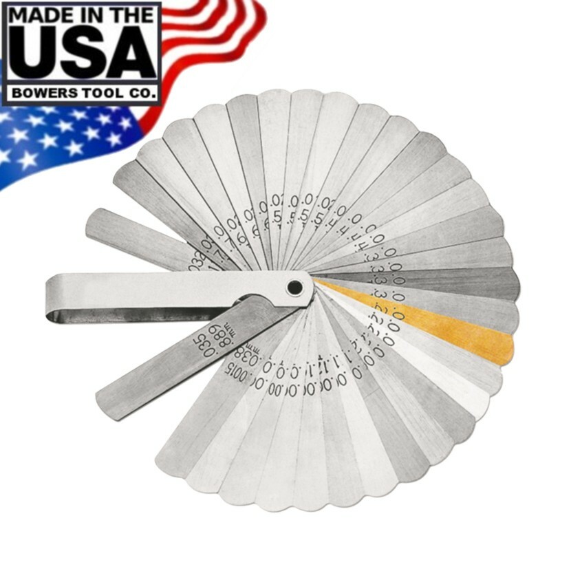 Lang Master Feeler Ignition Gauge 32 Leaf Blades 1 Brass .0015 to .035in USA