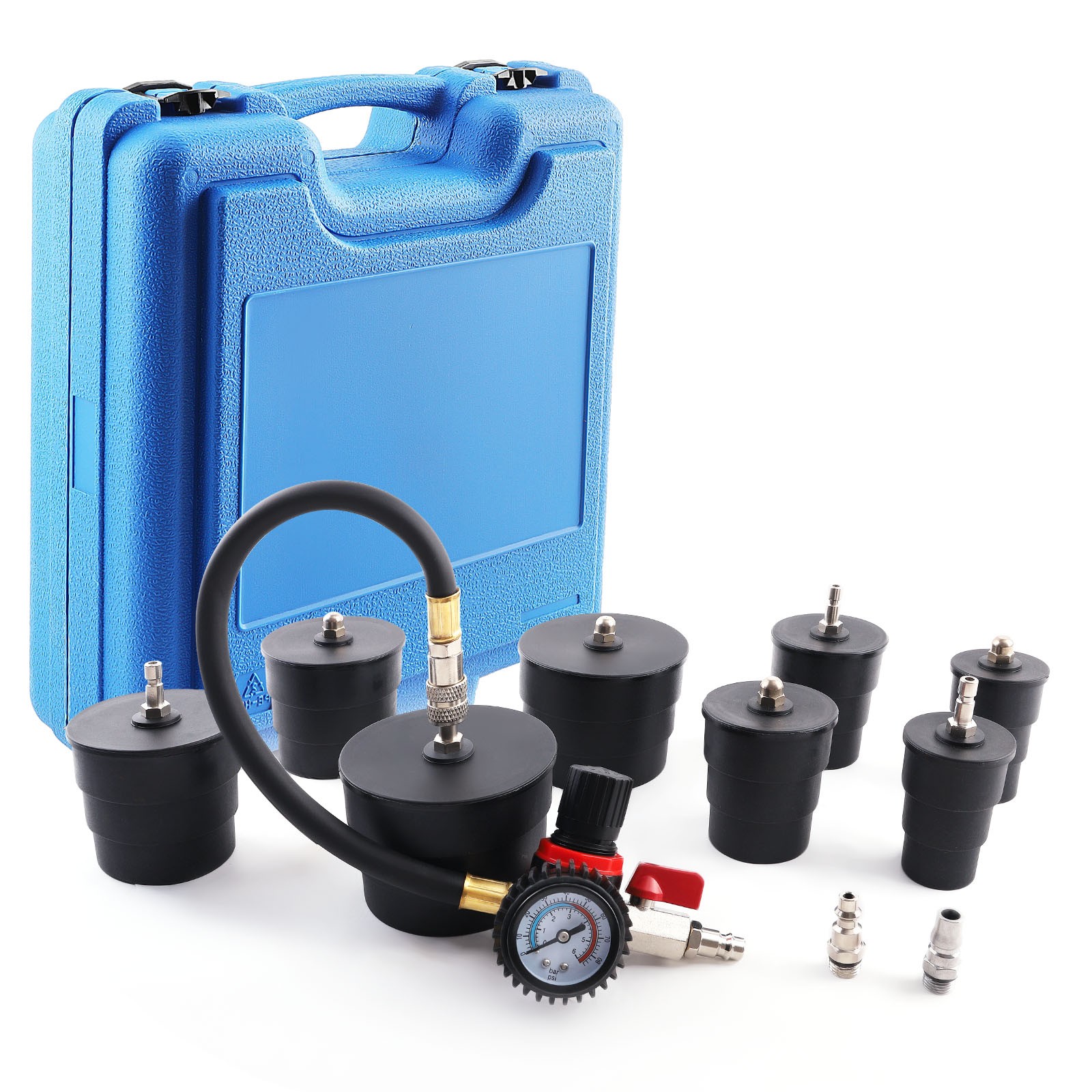 Safe Durable Turbo System Leakage Tester Set With 4 Pairs of Stepped Adapters