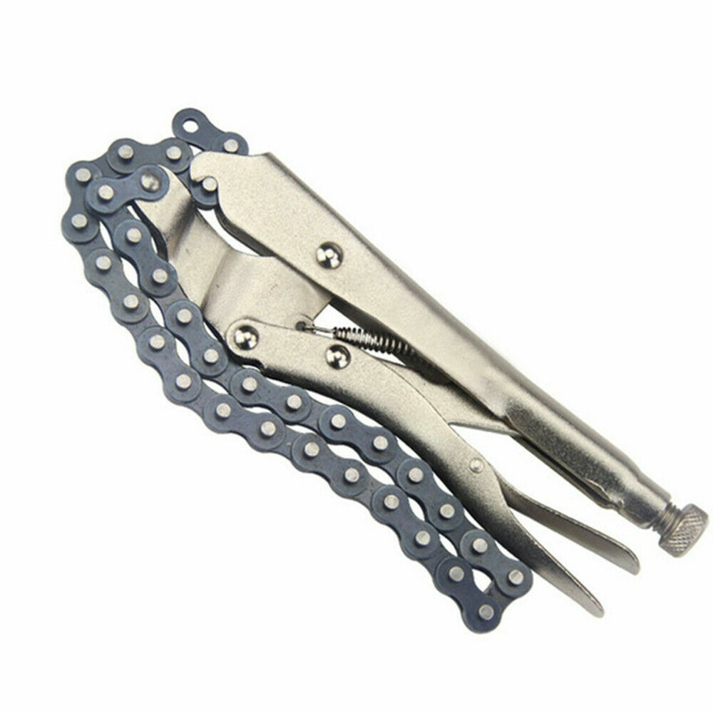 NEW Locking Clamp w/ 19″ inch Chain Oil Filter Pipe Wrench Vise Grip Tool