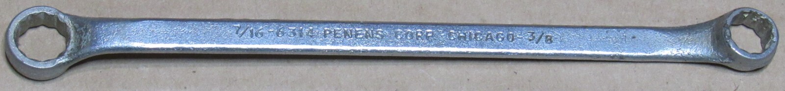 PENENS CORP., 3/8″ x 7/16″ SAE, DOUBLE BOX END WRENCH, 12 PT, #6314
