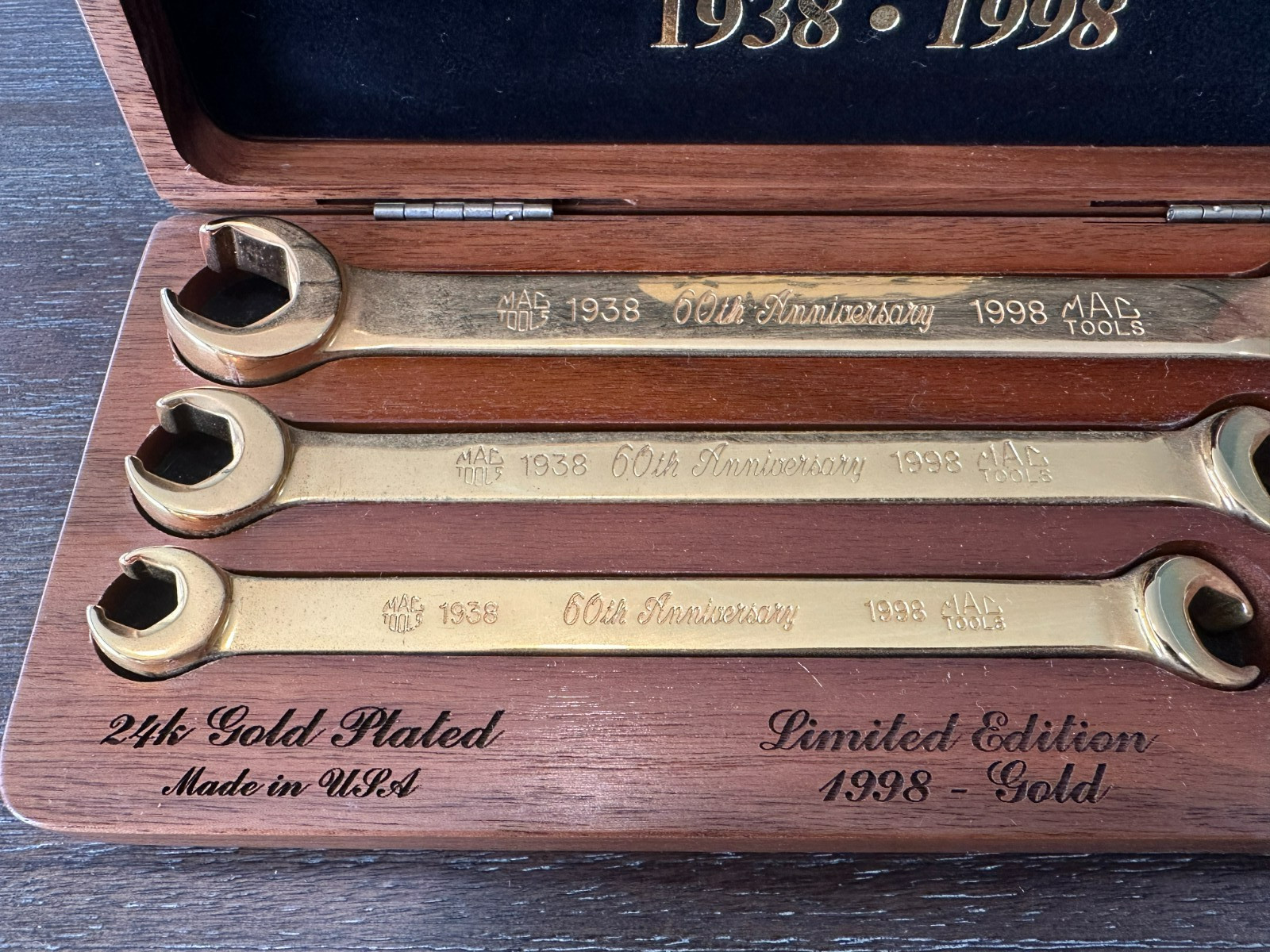 Mac Tools 1998 Limited Edition 24k Gold Plated Hexagonal Flare Nut Wrench Set