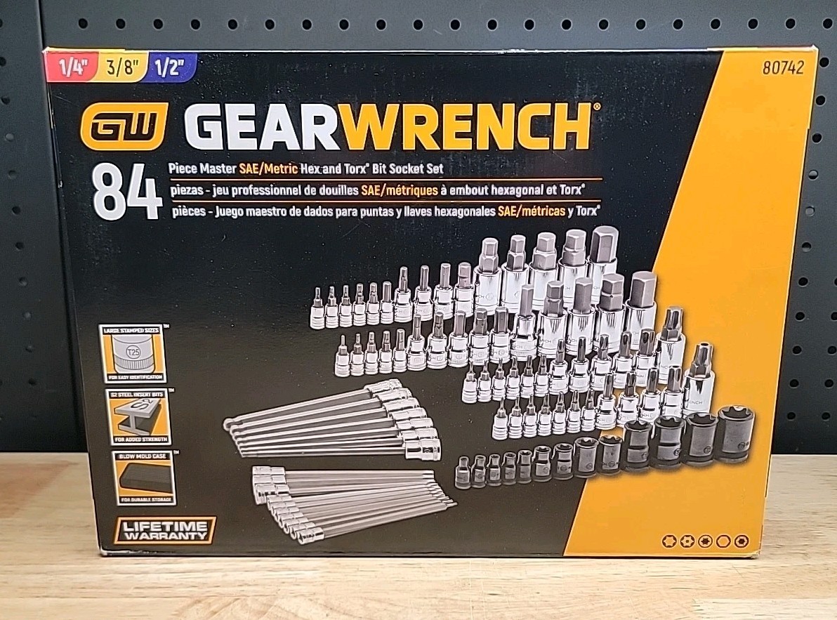 GEARWRENCH 80742 84 Pc. Master SAE/Metric Hex And Torx Bit Socket Set BRAND NEW!