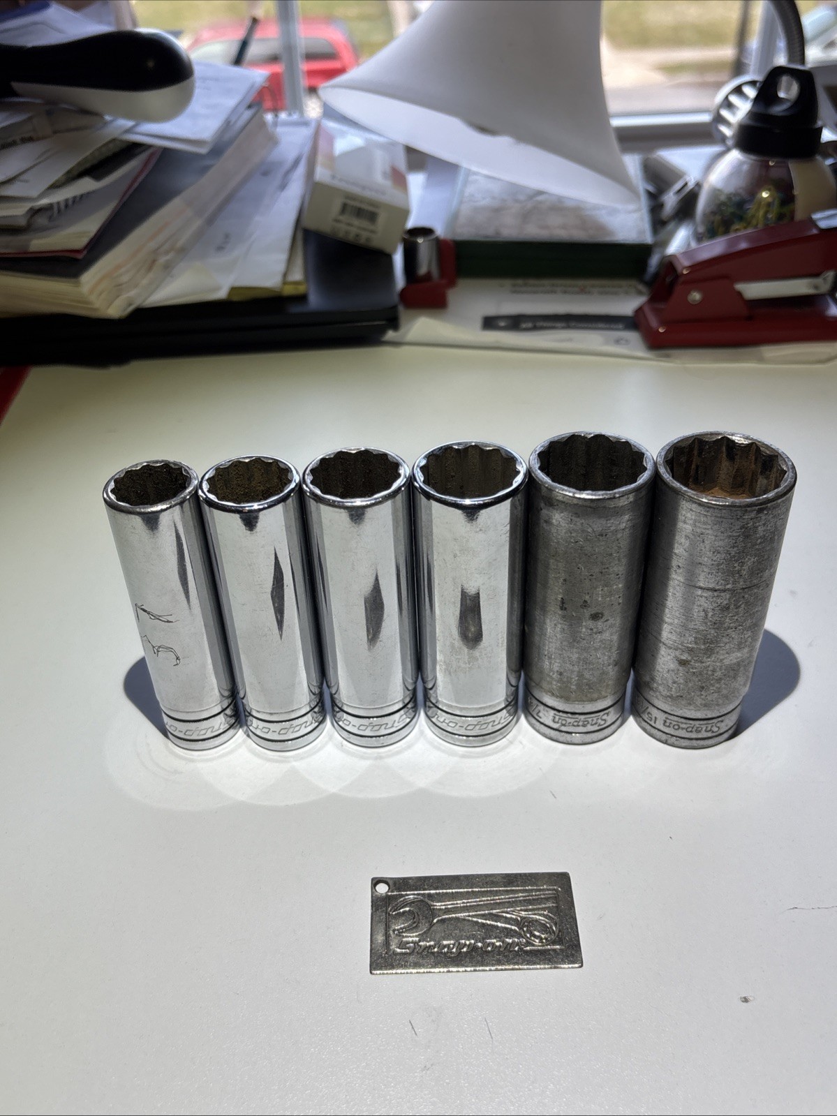 Snap On Tools 1/2″ DEEP SAE 5/8”»- 15/16″ Socket Set Lot 12-PT 🇺🇸