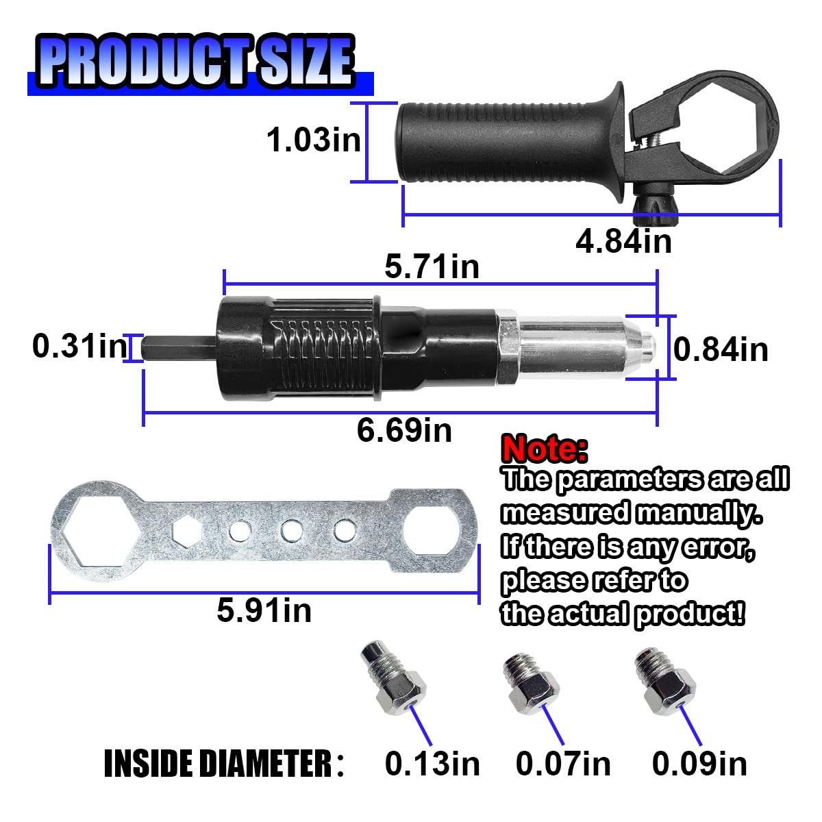 Tuxihapp Pop Rivet Gun Adapter Kit, Drill Tool with 1SET, Black&Silver