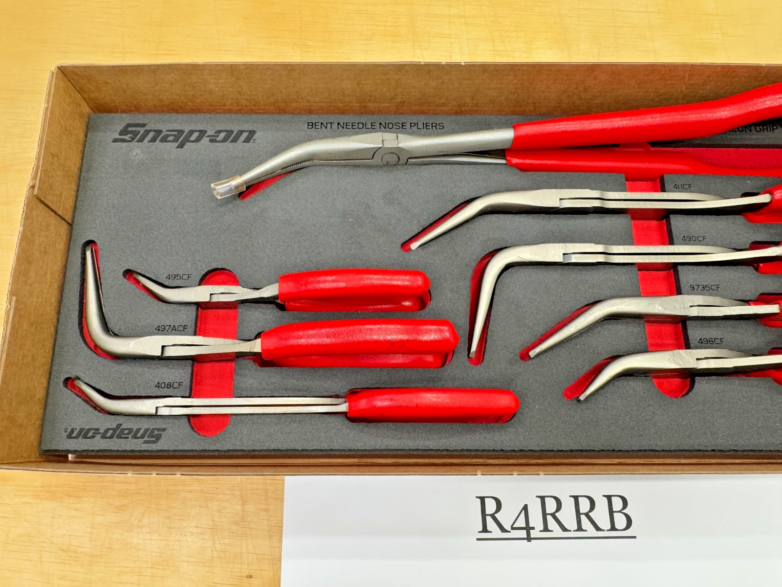 Snap-on Tools USA NEW RED 8pc Master Bent Needle Nose Pliers Foam Set PLBN800FR