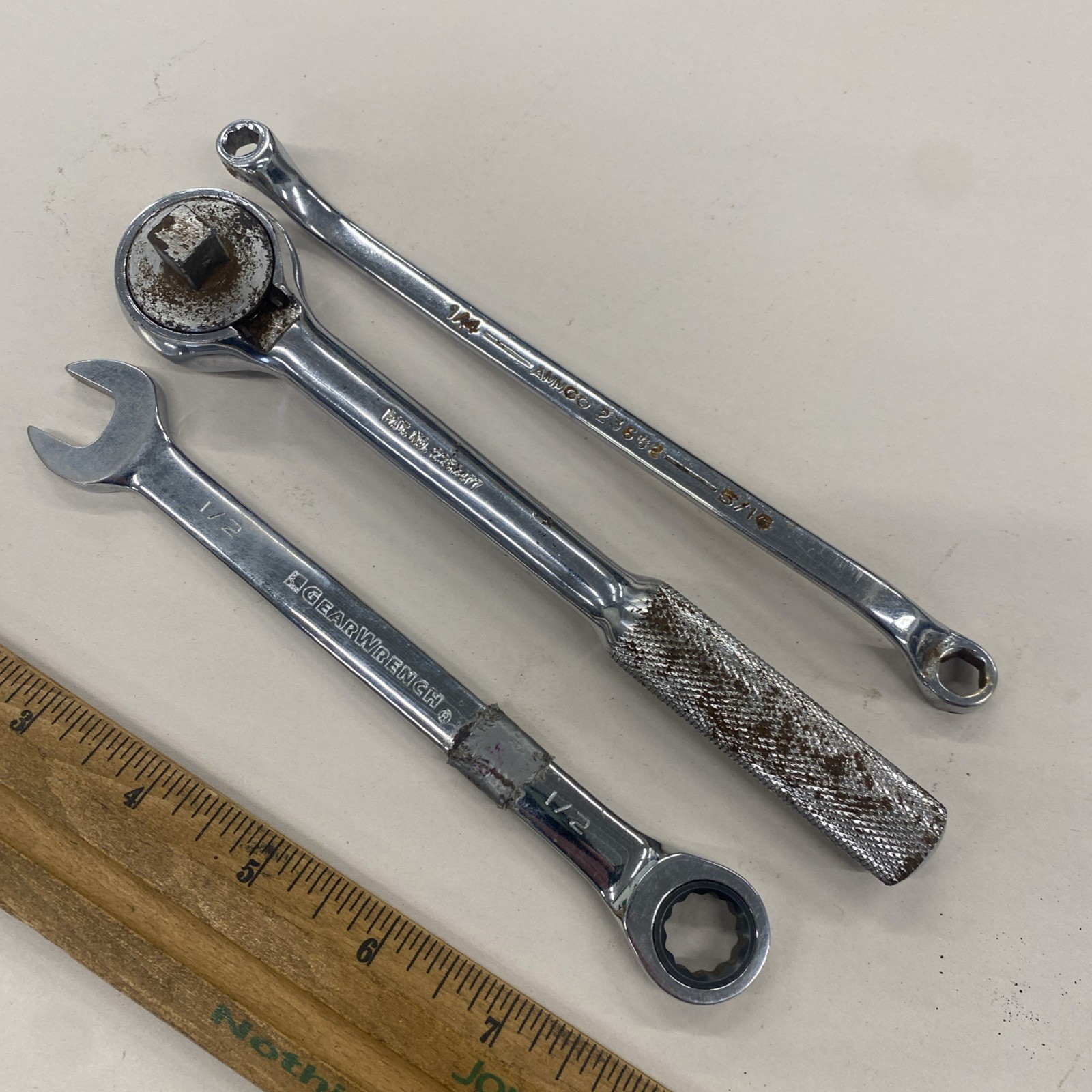 VINTAGE S-K, SK, GearWrench Mac etc. Wrenches/Ratchet Lot of 12, USED READ M0402