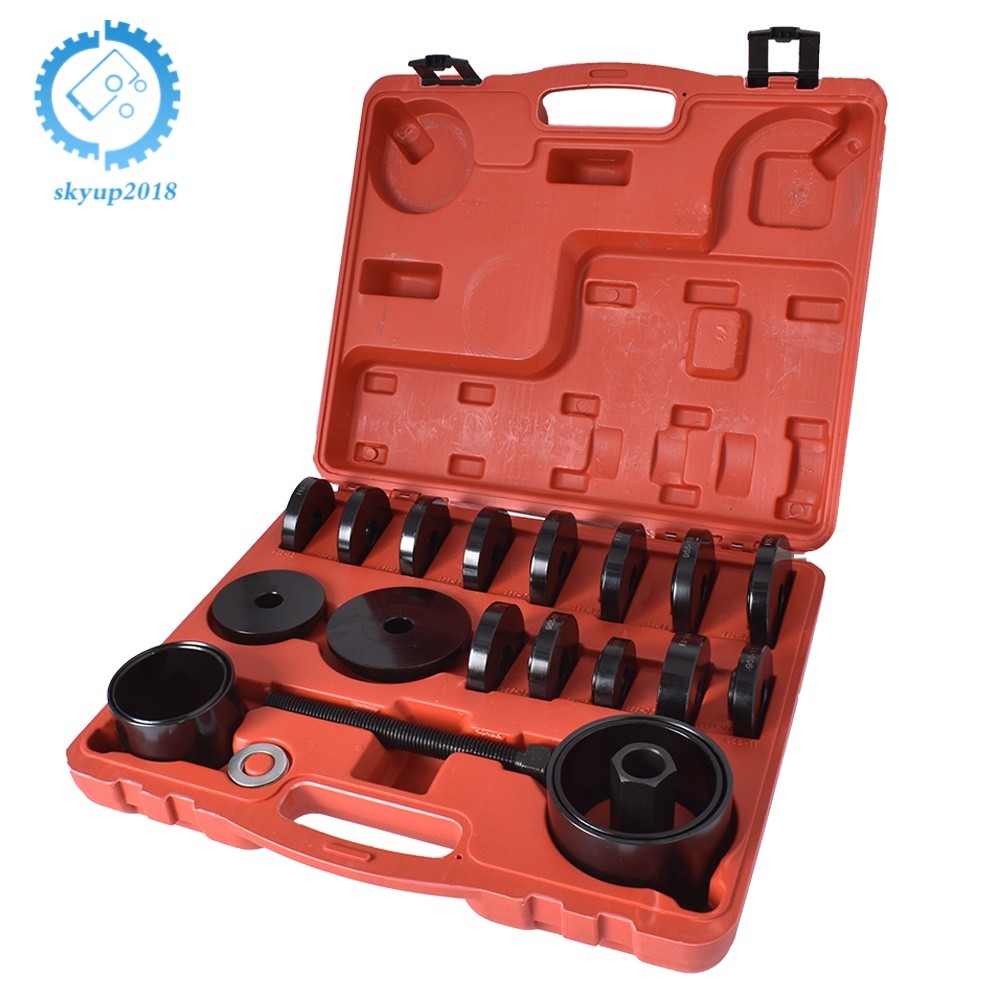 23 Pieces Front Wheel Drive Bearing Press Removal Adapter Puller Pulley Tool