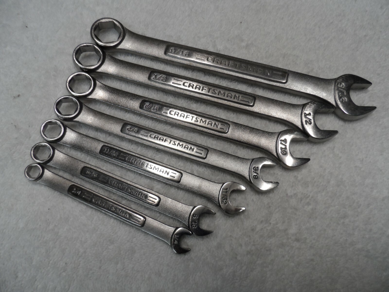 Craftsman SAE Combination Wrench Set, USA NOS, 6 pt, 1/4″ to 9/16″ – 7 pcs