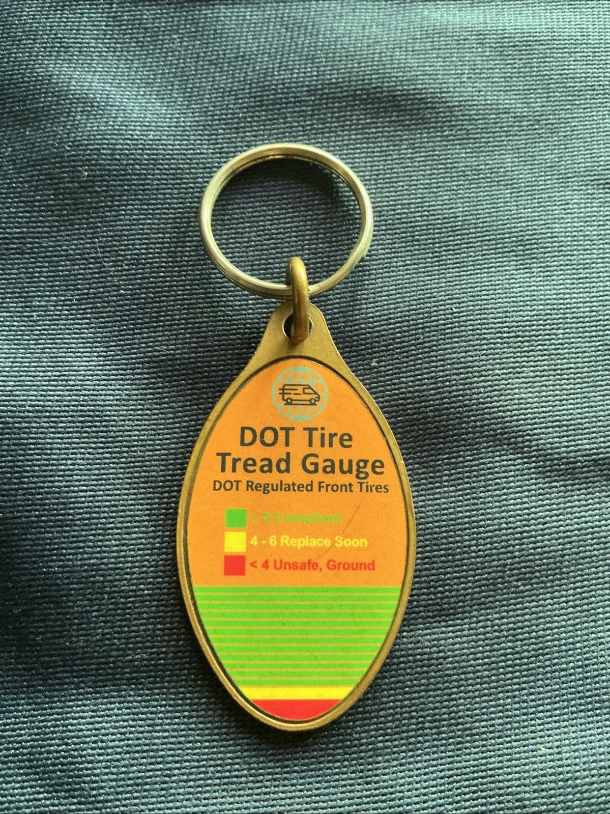 DOT Tire Tread Depth Gauge Measure Tool for Car and Van Round Keychain Inspect