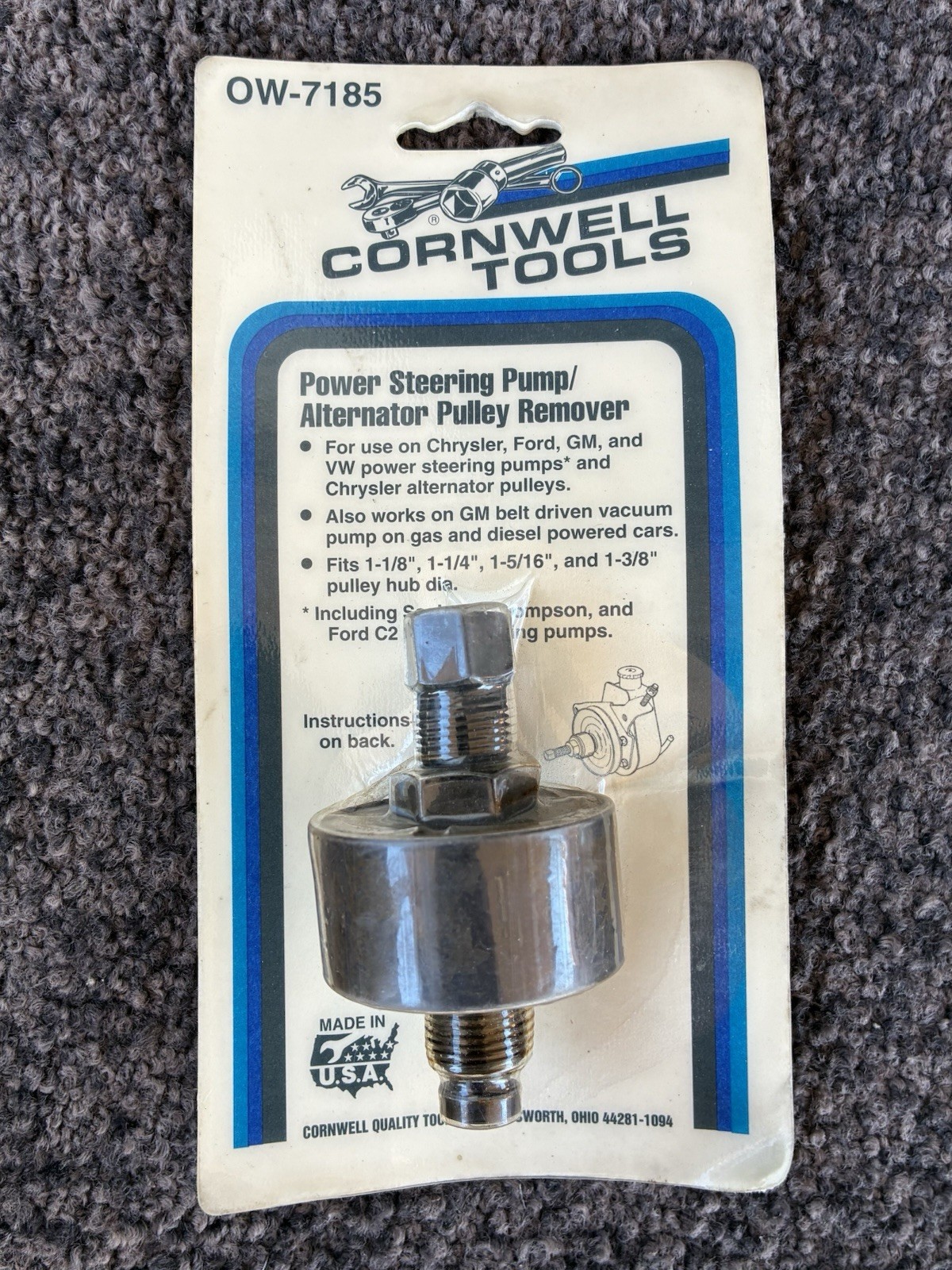 Cornwell Tools Power Steering Pump Pulley Installer and Puller OW 7005 7185 NOS