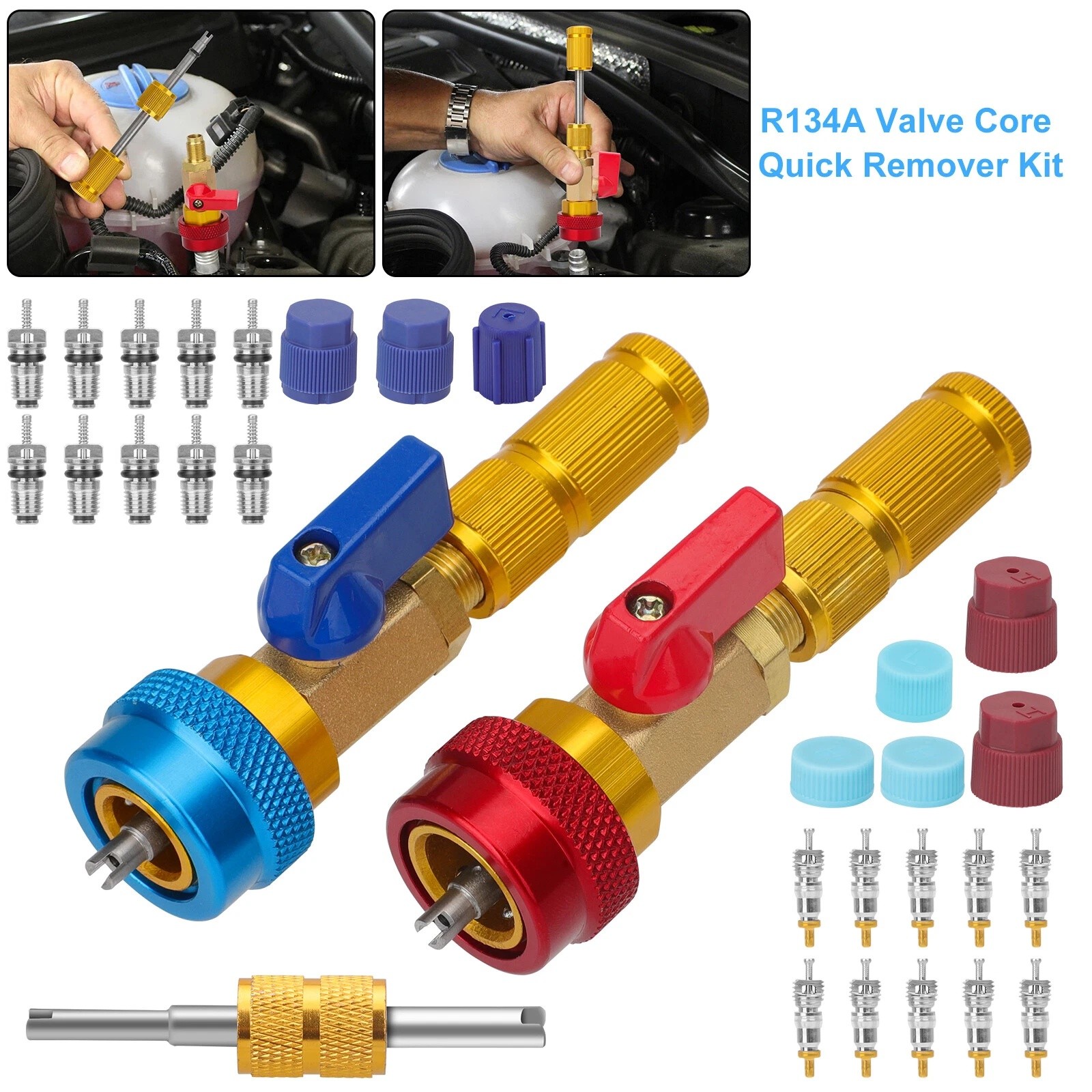 Professional Grade R134A Valve Core Removal Tool Set for Car Air Conditioning