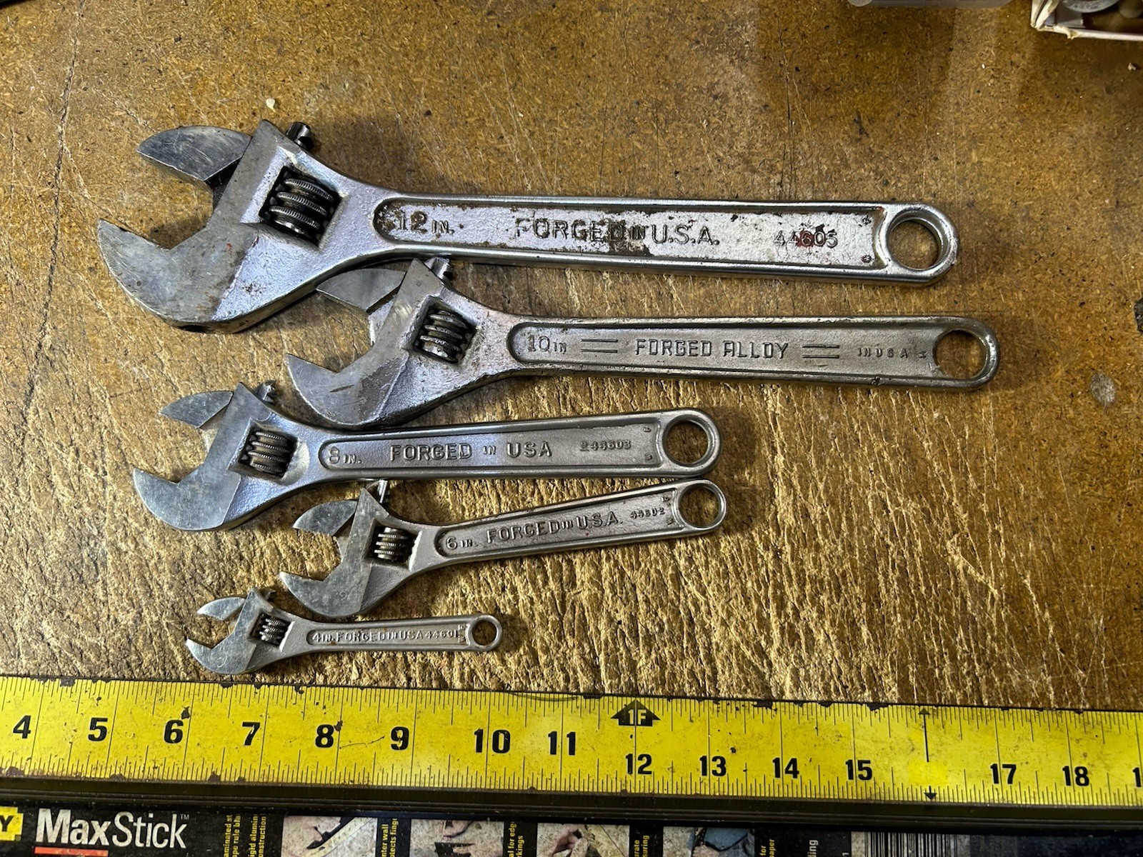 Craftsman 5-Piece Adjustable Wrench Set 4″, 6″, 8″, 10″and 12″ USA