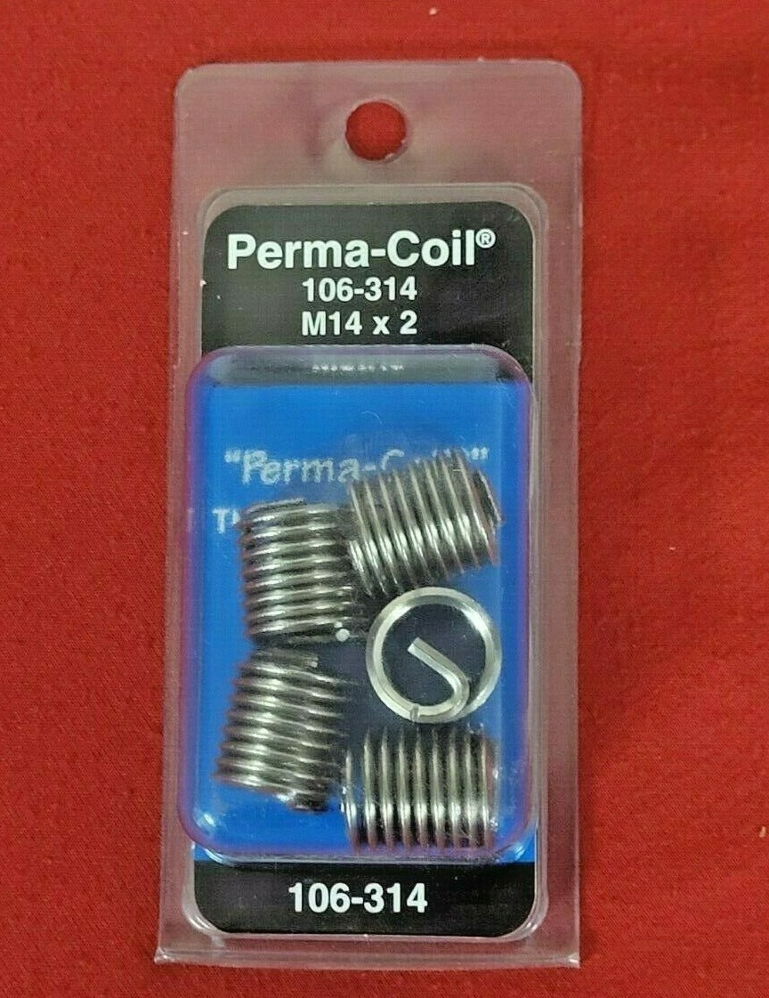 M14 X 2.0 Metric Thread Repair Inserts Pack of 6 Perma Coil 106-314 Fits Heli