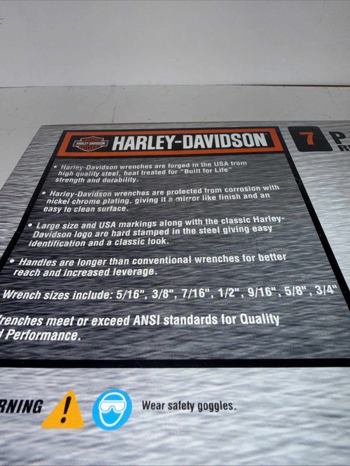 Harley Davidson 7 Piece Wrench Set SAE USA New Sealed