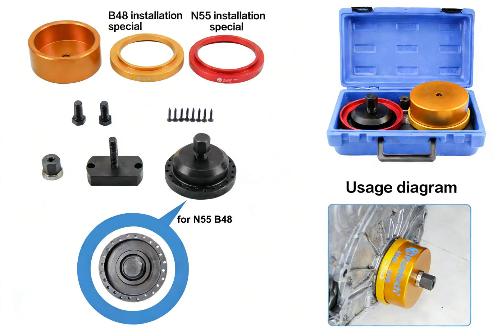 Engine Rear Crankshaft Oil Seal Remover & Installer Tool for BMW B38 B48 B58 N55