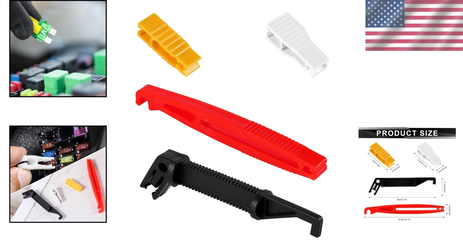 4PC Fuse Puller Set Multi-Size Automotive Car Truck Motorcycle Fuse Extractor…